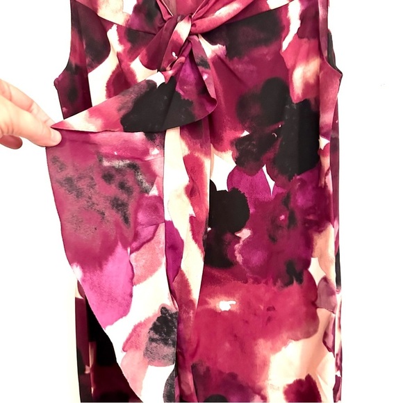 Loft Dress Burgundy and Pink Sleeveless size 4 - Picture 3 of 13